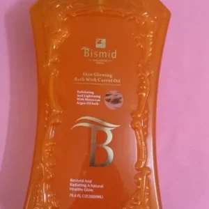 BISMID gel douche blanchissant exfoliant à l&rsquo;huile d&rsquo;argan à la carotte et vitamine C
