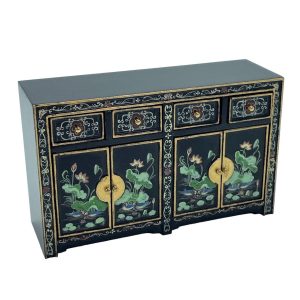 Meuble bahut bas inspiration chinoise
