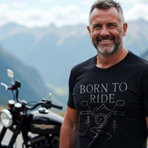 T-SHIRT HOMME : Born to ride – Motard