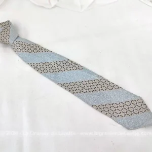 Cravate vintage bleu ciel et décoration marque Rhodia en Acetate