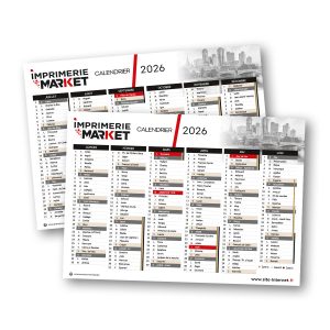 Calendrier 2026 A4, 350 grammes