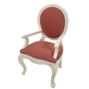 Chaise accoudoir Louis XV – Tissus rose
