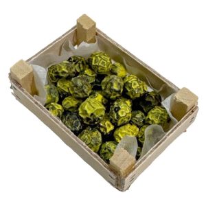 Choux de Bruxelles dans une cagette bois