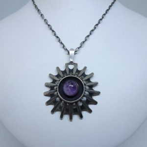 Pendentif argent améthyste et sa chaîne