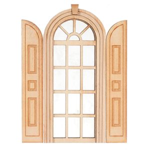 Fenêtre palladienne fixe – Bois naturel