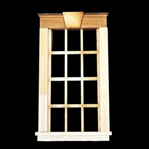Fenêtre rectangulaire avec fronton – Bois naturel