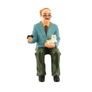 Figurine Grand-père et son chat