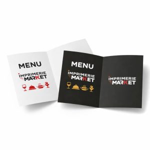 Menu de Restaurant 4 Pages (2 Volets) A5 Pelliculé Mat 350g