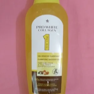 Gel douche clarifiant PRO-WHITE COLLAGEN au beurre de karité et jaune d&rsquo;oeuf