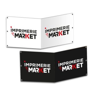Panneau Akilux en V 55 x 35 cm 4 faces  3,5 mm avec création graphique