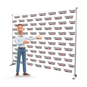 Photocall 240 x 240 cm sur tissu avec création