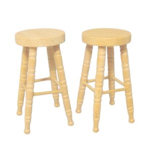 Tabourets de bar bois brut – 1 Paire
