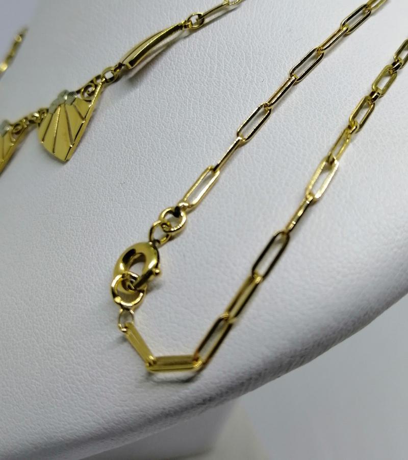 Collier or bicolore, motif géométrique Art Déco, vers 1925. – Image 6