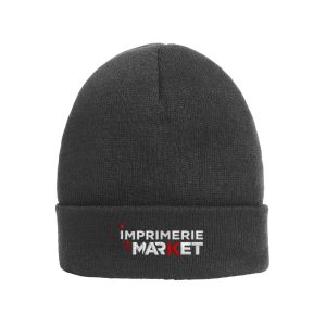 Bonnet Gris foncé à revers personnalisé