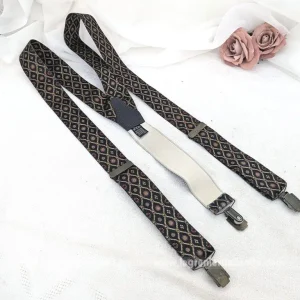 Paire de bretelles homme motifs médaillons rétro – chic
