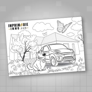 Dessin maison pour enfant à colorier, modèle SUEDE