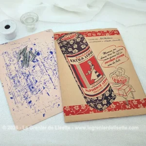 Ensemble écolier années 40/50 cahier, protége-cahiers, buvard, encriers et plumes
