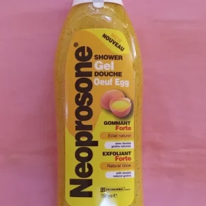 Gel douche gommant aux jaune d&rsquo;oeuf NEOPROSONE éclat naturel naturel avec double grains naturels