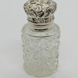 Petit flacon cristal et argent, Anglais Birmingham 1911.
