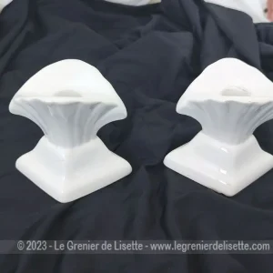 Duo de bougeoirs blancs Mideramica Made in Portugal