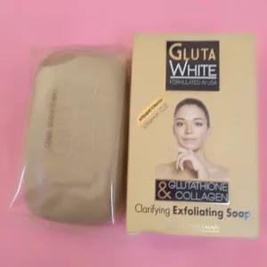 Savon clarifiant gommant GLUTA WHITE au glutathione &collagen à la vitamin C E