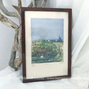 Belle lithographie originale signée et numérotée « Le Lavoir »