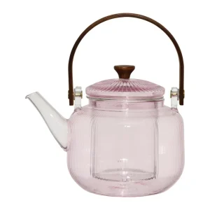 Théière Dilacia – Rose – 85 cl – Verre Borosilicate avec filtre, Yliades