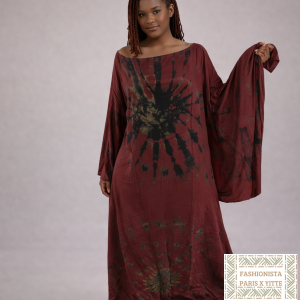 Robe melhfa rouge et noire